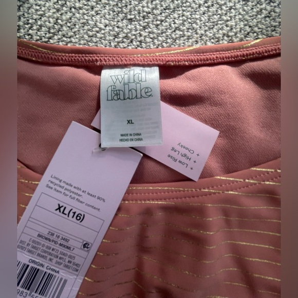 Pink Bikini Bottom with Gold Stripes - Picture 5 of 14